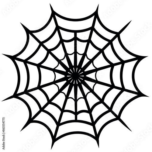 An assortment of hand-drawn Halloween spider webs 