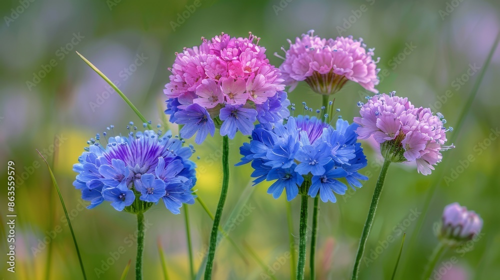 Scabiosa Flowers in the Garden Scabiosa Flowers in the Garden