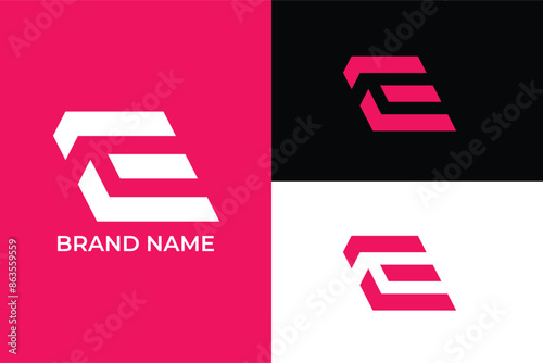 letter E abstract logomark icon symbol, letter E finance business logo, letter E growth logo credit logomark
