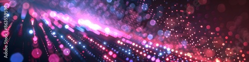 Digital technology abstract background with blurred lights and moving lights, in the style of precisionist lines