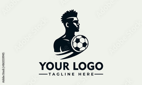 Man Football Soccer Vector Logo Symbolize Sportsmanship, Teamwork, and the Undying Love for Football A Timeless Design for Sports, Fitness, and Football Brands