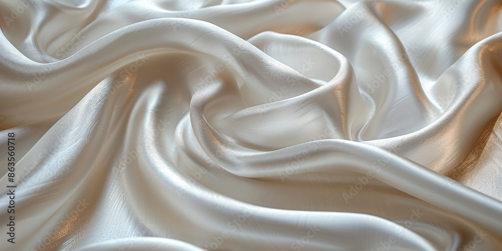 Fototapeta premium pattern Background fabric silk ivory Texture bride silky curve glossy satin affectionate industry drapery wave seductive bedding white fashion clothes drape curtain shiny clothing material depth 
