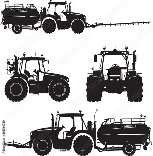 Tractor Abstract Silhouette Vector Graphics Pack