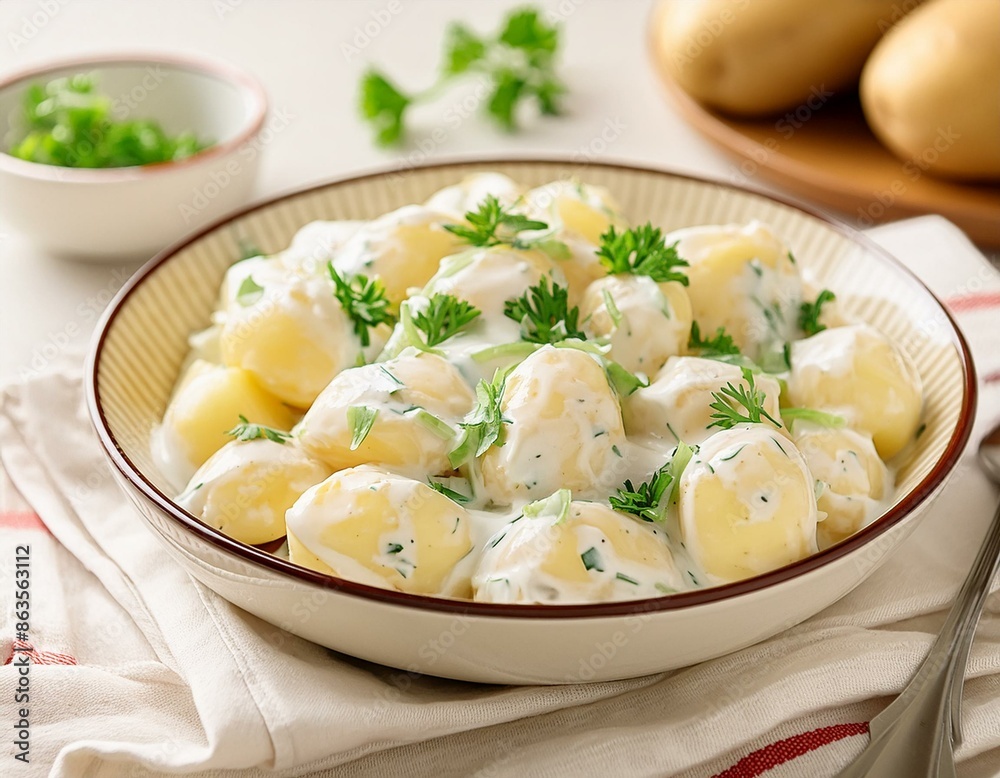 Fresh homemade creamy potato salad Fresh homemade creamy potato salad