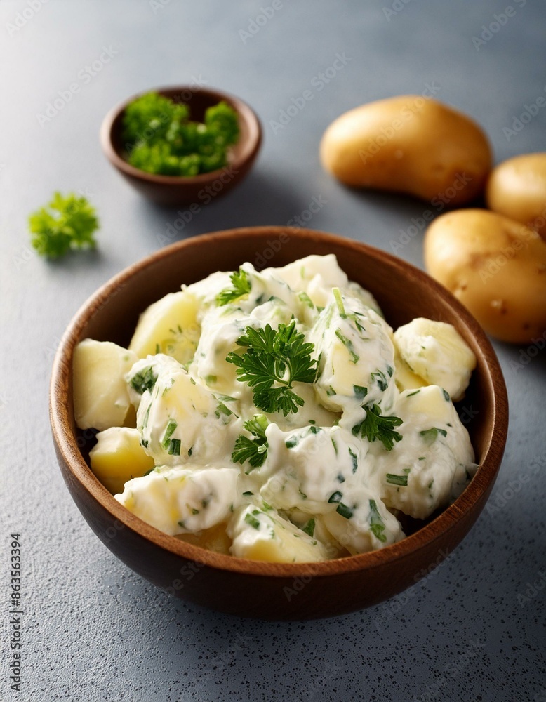 Fresh homemade creamy potato salad Fresh homemade creamy potato salad