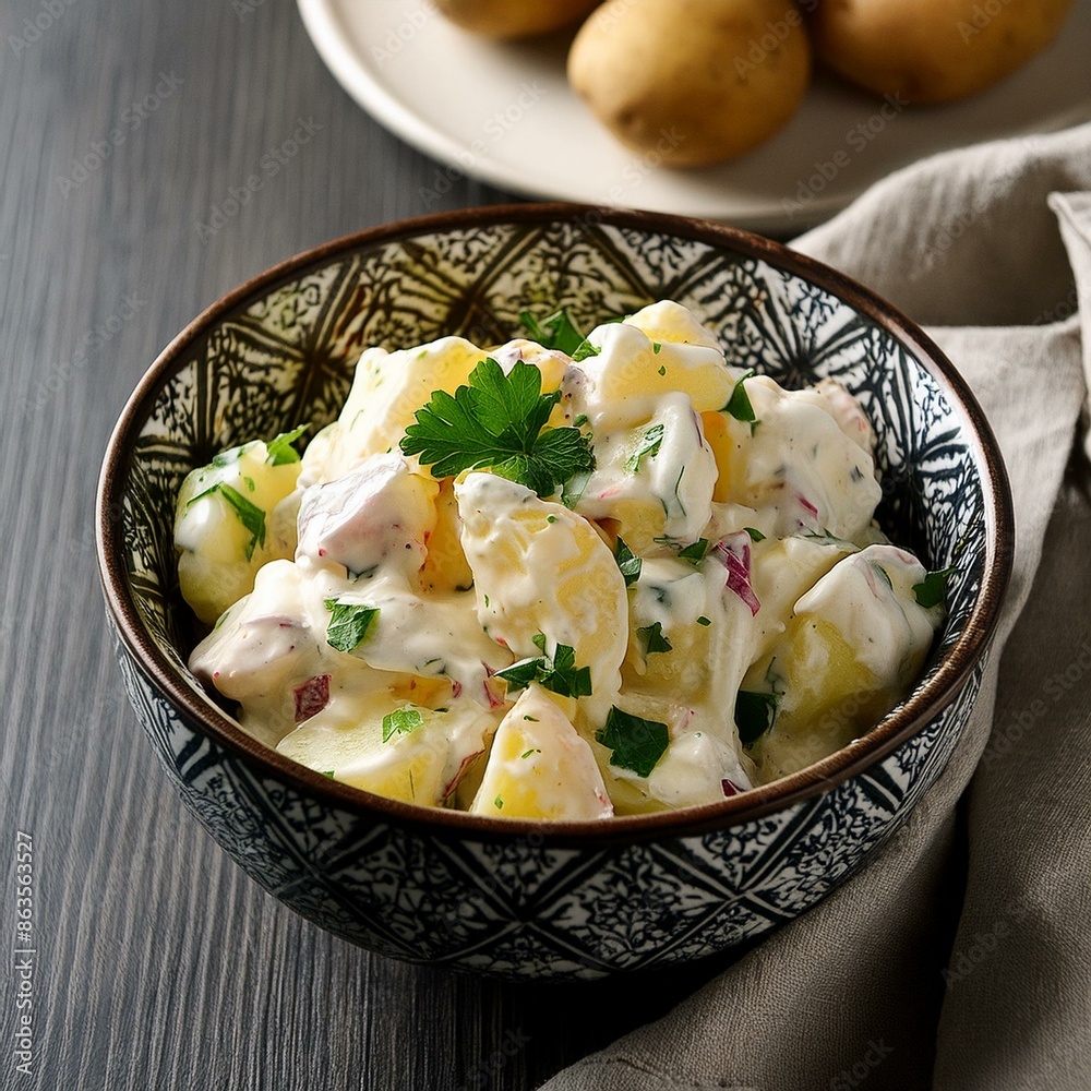 Fresh homemade creamy potato salad Fresh homemade creamy potato salad