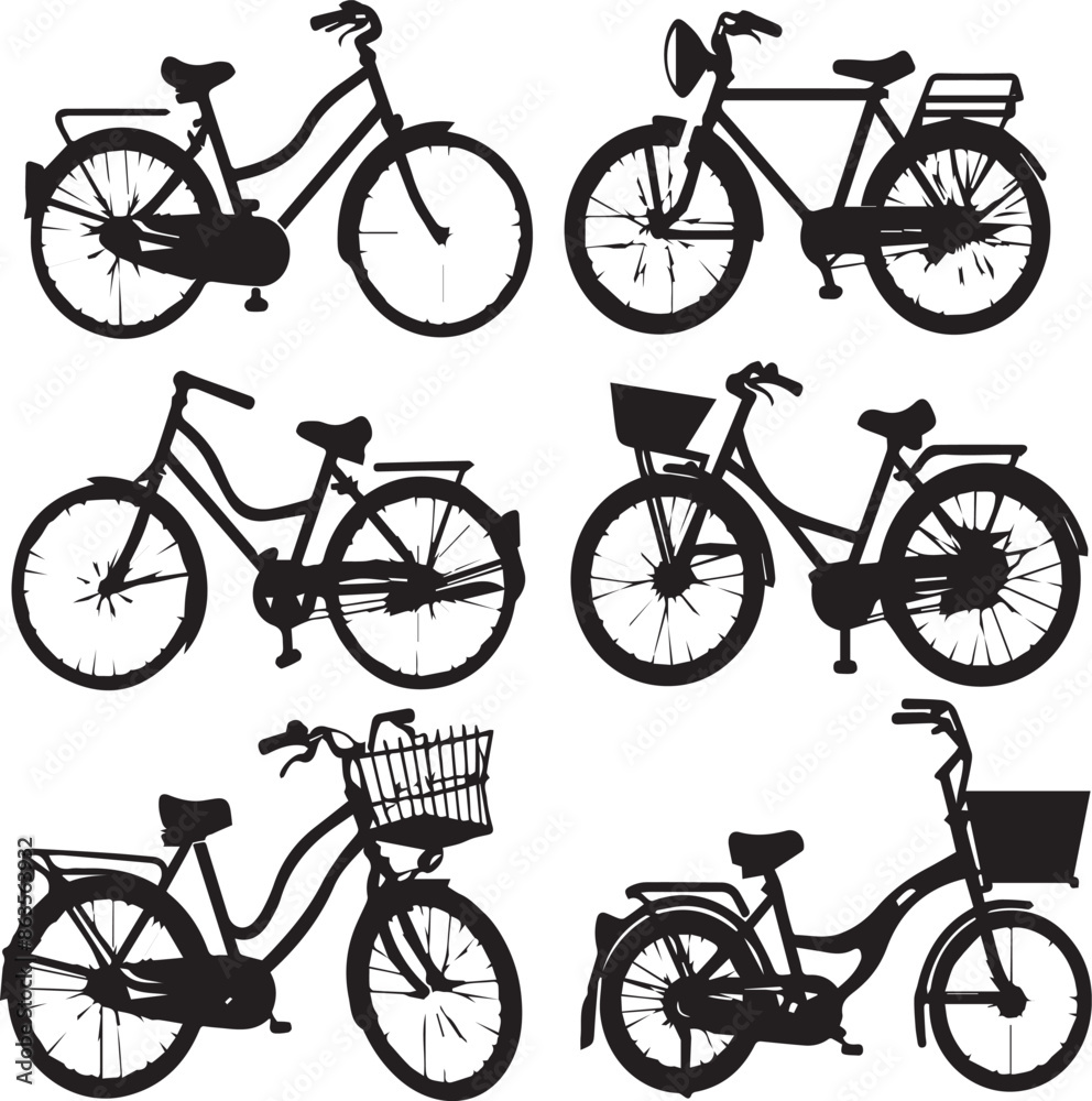 Obraz premium Cycle Abstract Silhouette Vector Graphics Pack