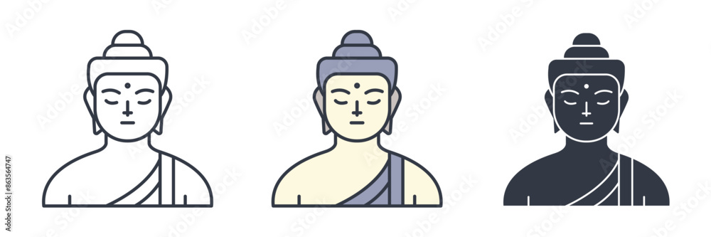 Buddha Statue Icon symbol vector illustration isolated on white background Buddha Statue Icon symbol vector illustration isolated on white background
