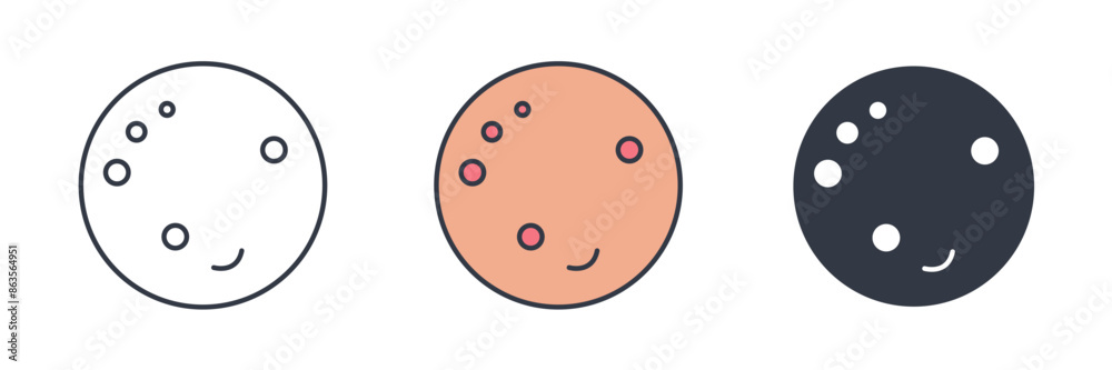 Fototapeta premium Moon Icon symbol vector illustration isolated on white background