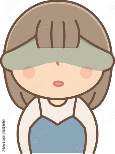 無表情で怒る女性のイラスト