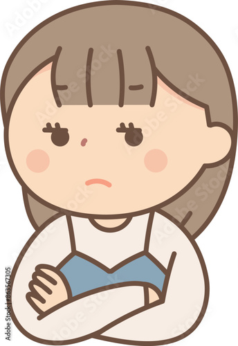 訝しむ女性のイラスト