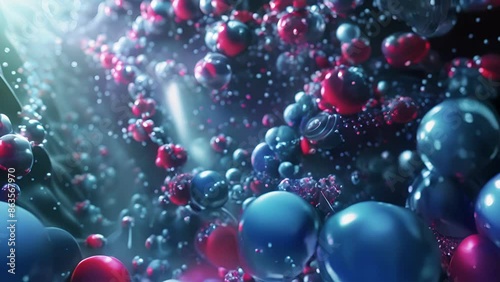 Wallpaper Mural Microscopic view of nitric oxide molecules binding to guanylate cyclase initiating the production of cGMP. Torontodigital.ca