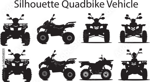 Quadbike Vehicle Abstract Silhouette Vector Graphics Pack
