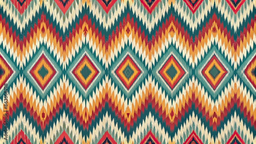 Ikat striped seamless pattern for textile design, Ikat, striped, seamless, pattern, fabric, background, texture, traditional