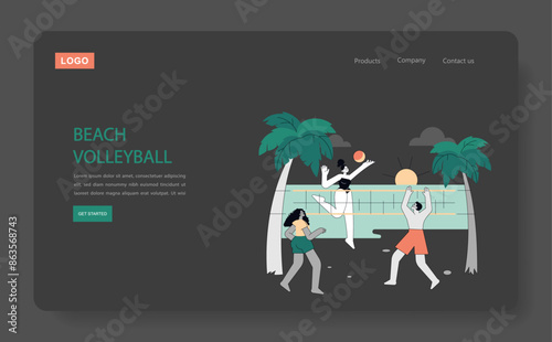 Summer Activities. Flat Vector Illustration