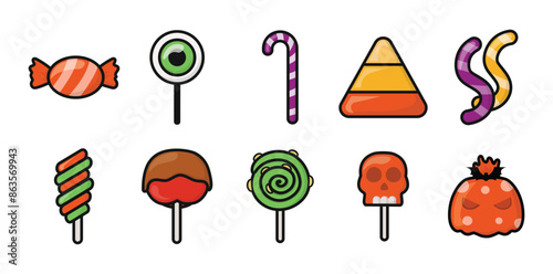 Halloween Candy Illustration Set photo