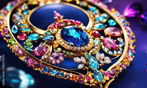 Beautiful gold gemstone jewelry with large blue stones
