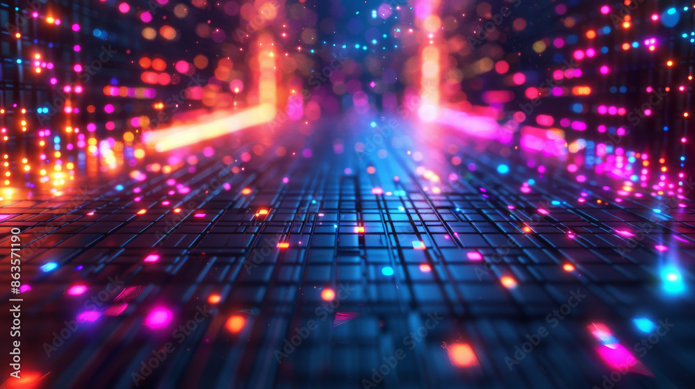 Data Grid with Neon Spectrum Tech Patterns
Data Grid with Neon Spectrum Tech Patterns