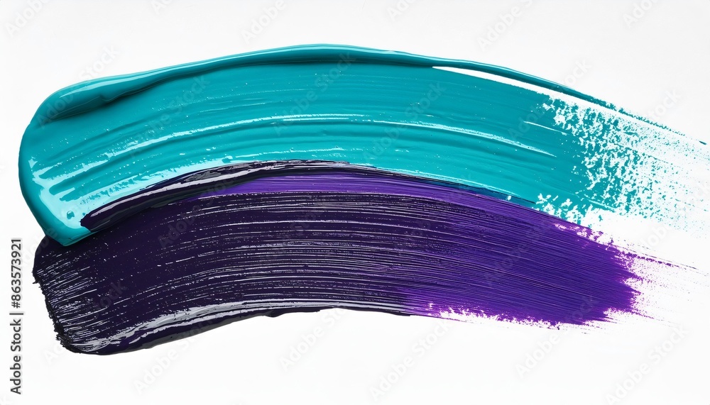 Fototapeta premium Two lively brushstrokes overlap to form a vibrant abstract design element