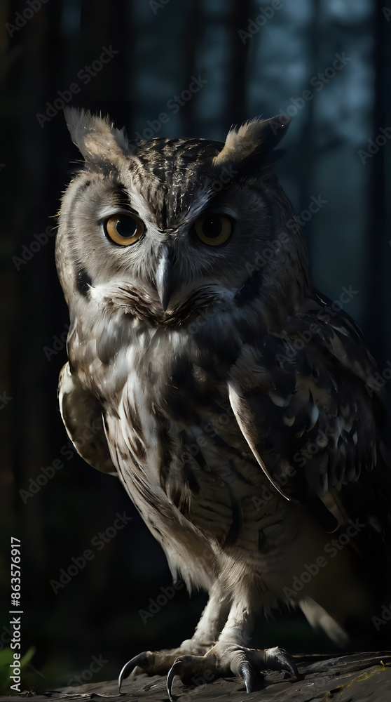 a owl that is sitting on a tree stump a owl that is sitting on a tree stump