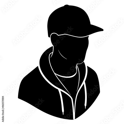 Hand drawn rapper silhouette illustration simple and minimal (9)