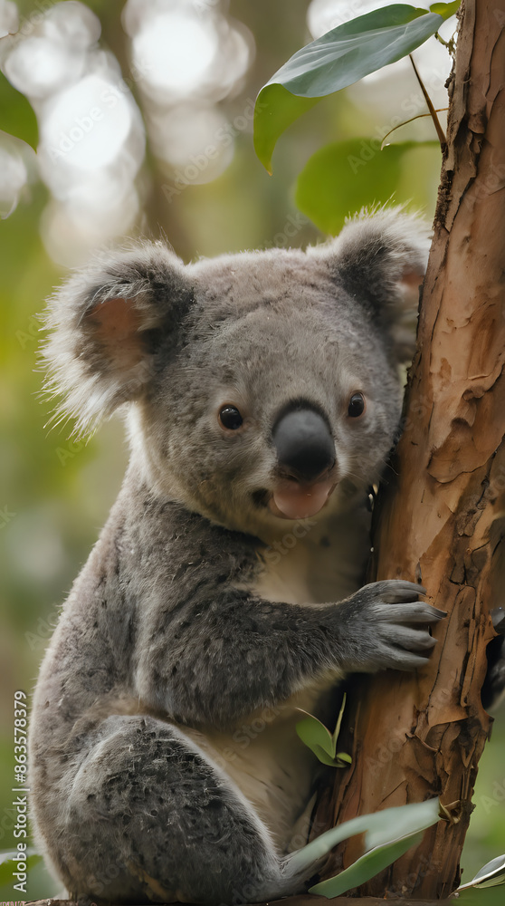 Naklejka premium a koala bear that is sitting on a tree