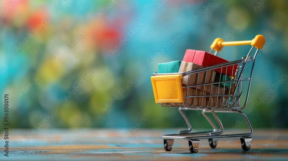 shopping in an online store. flat style. Online store concept shopping in an online store. flat style. Online store concept