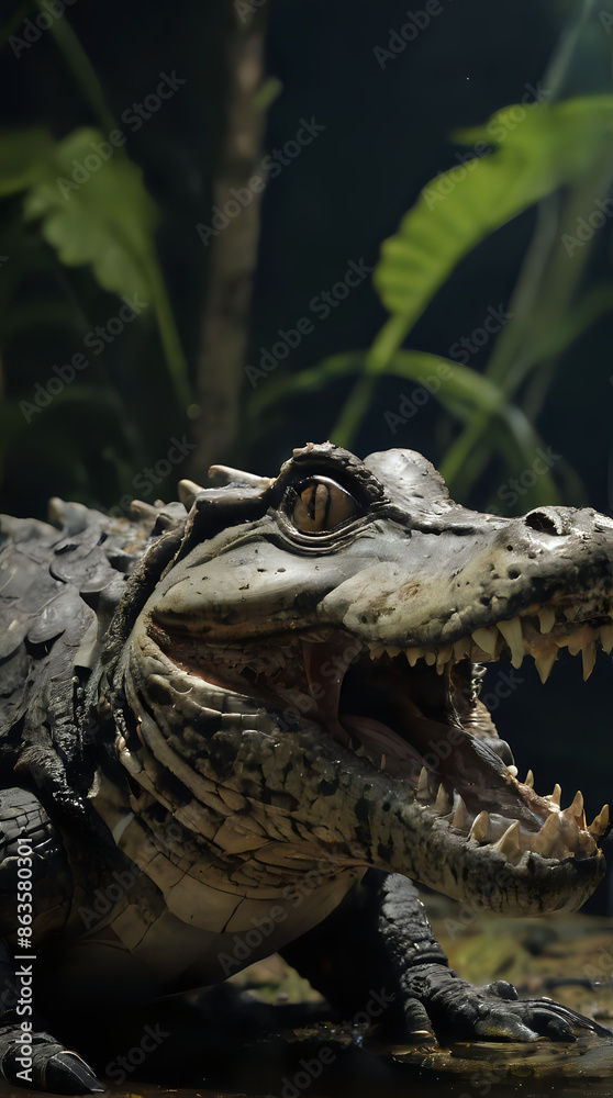 Obraz premium a small alligator that is sitting on the ground