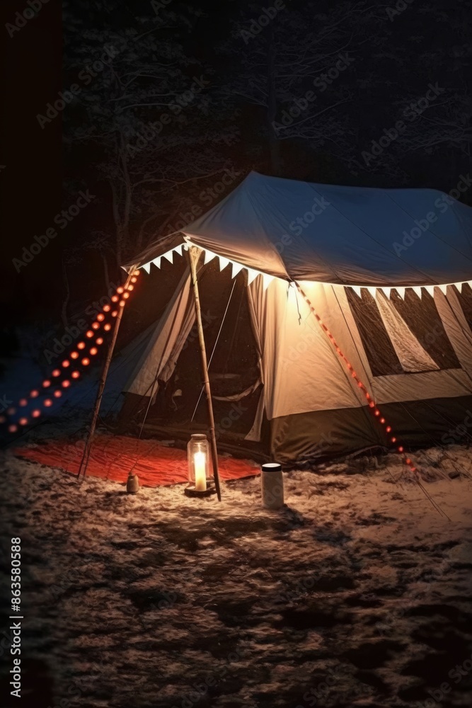 a_camp_tent_with_rope_light a_camp_tent_with_rope_light