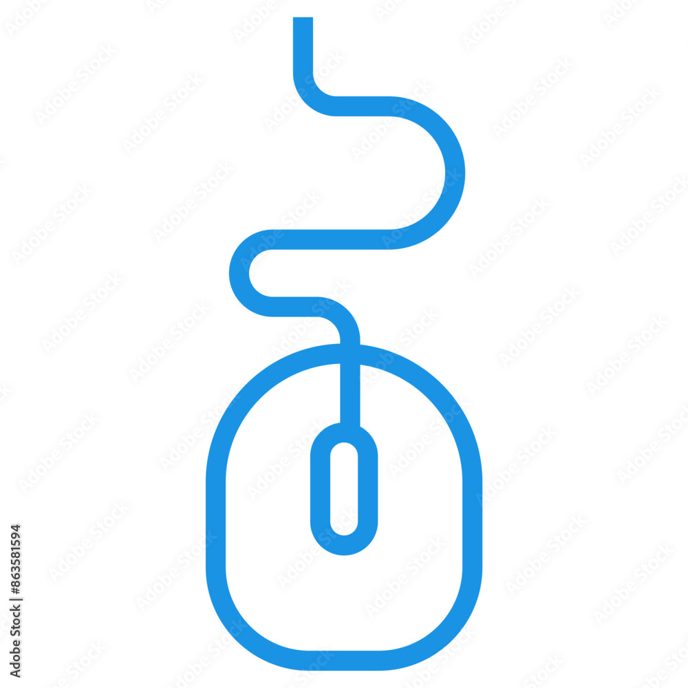 Mouse icon with blue linear design Mouse icon with blue linear design