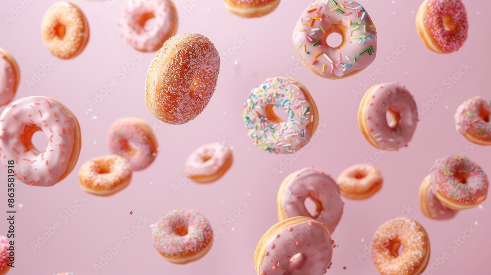 Sugarcoated Delights Colorful Doughnuts in Pastel Paradise Sugarcoated Delights Colorful Doughnuts in Pastel Paradise