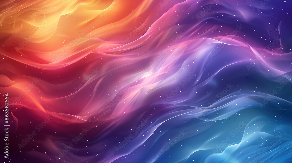 A colorful, abstract painting of a wave with a rainbow in the middle A colorful, abstract painting of a wave with a rainbow in the middle