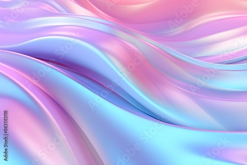 Holographic abstract background with smooth gradient flowing curves waves smokes for wallpaper cover banner design
