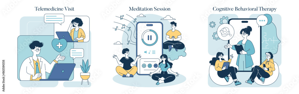 Wellness Technology. Flat Vector Illustration