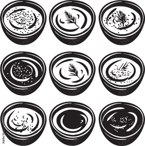 Hummus Abstract Silhouette Vector Graphics Pack
