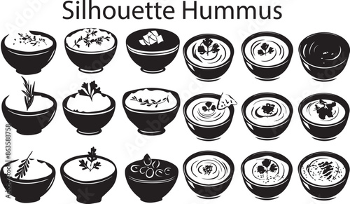 Hummus Abstract Silhouette Vector Graphics Pack