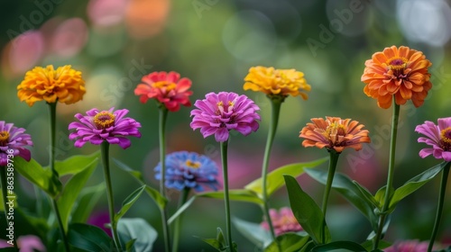 Zinnia Flowers in the Garden  © avivmuzi