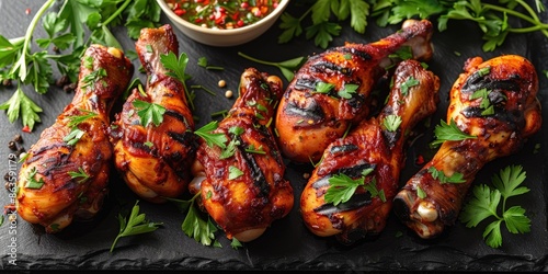 Grilled Chicken Legs with Parsley and Spices © Nice Seven
