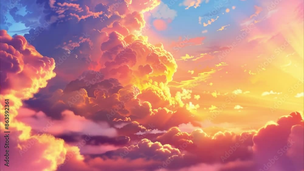 Beautiful sunset sky background, aesthetic view Beautiful sunset sky background, aesthetic view