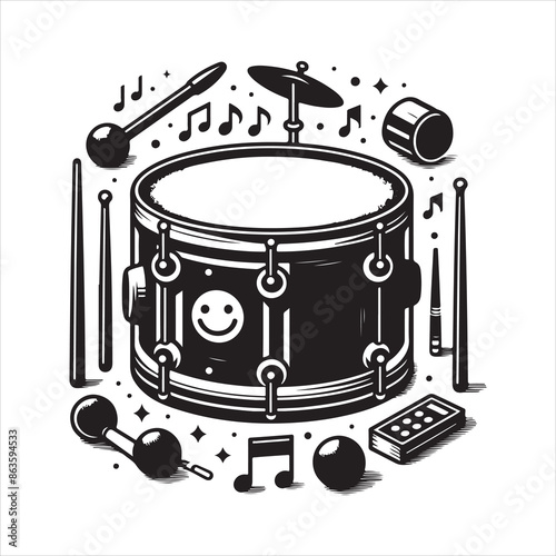 Musical instrument drum vector