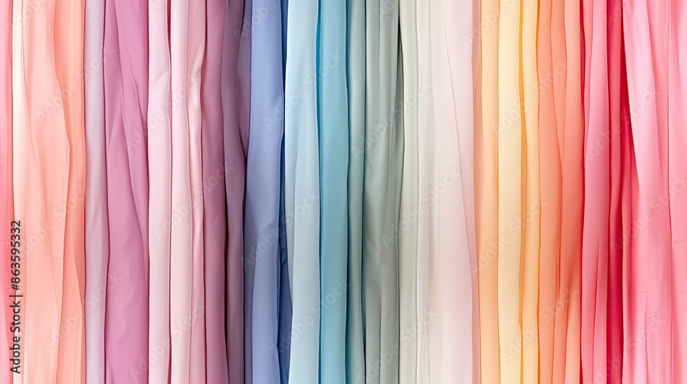 Colorful Fabric Texture Background with Vertical Curtains. Spectrum in Pastel Shades and Soft Tones, Pastel Colored Fabrics Background Colorful Fabric Texture Background with Vertical Curtains. Spectrum in Pastel Shades and Soft Tones, Pastel Colored Fabrics Background