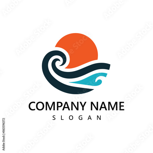 Tropical Beach Logo Design Template