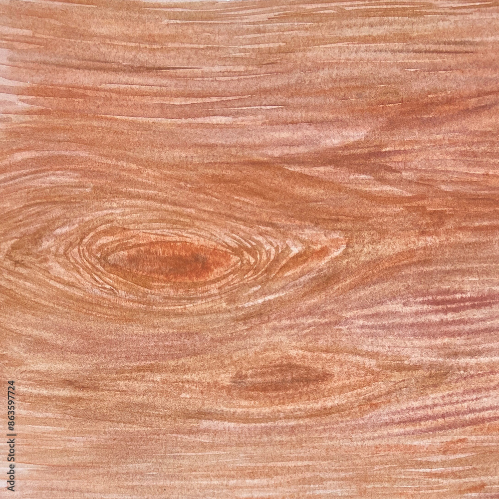 Fototapeta premium Hard wood background illustration with wood texture. High quality watercolor art for decor and design, cafe, restaurant menu, posters, banners, cookbooks, recipes, stickers, tiles, carving.
