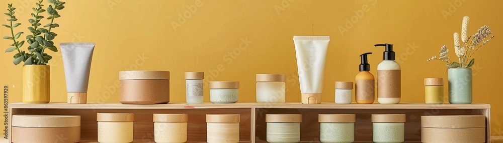 Biodegradable cosmetic packaging with minimalistic design, sustainable cosmetics, earthfriendly packaging Biodegradable cosmetic packaging with minimalistic design, sustainable cosmetics, earthfriendly packaging