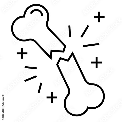 Human broken bone icon