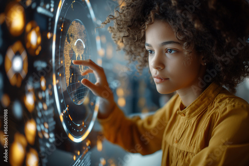 High-Tech Interaction by African Female Scientist