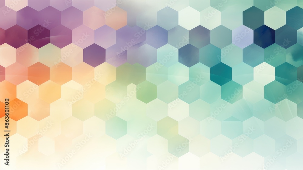 custom made wallpaper toronto digitalSoft Geometric Pastel Hexagon Pattern in Lavender, Mint Green, and Pale Yellow - Fresh Contemporary Design