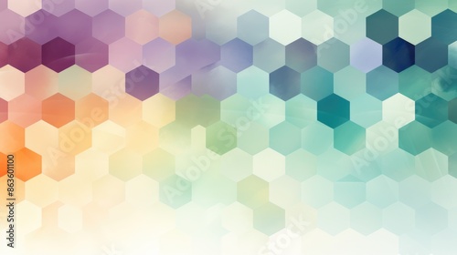Wallpaper Mural Soft Geometric Pastel Hexagon Pattern in Lavender, Mint Green, and Pale Yellow - Fresh Contemporary Design Torontodigital.ca