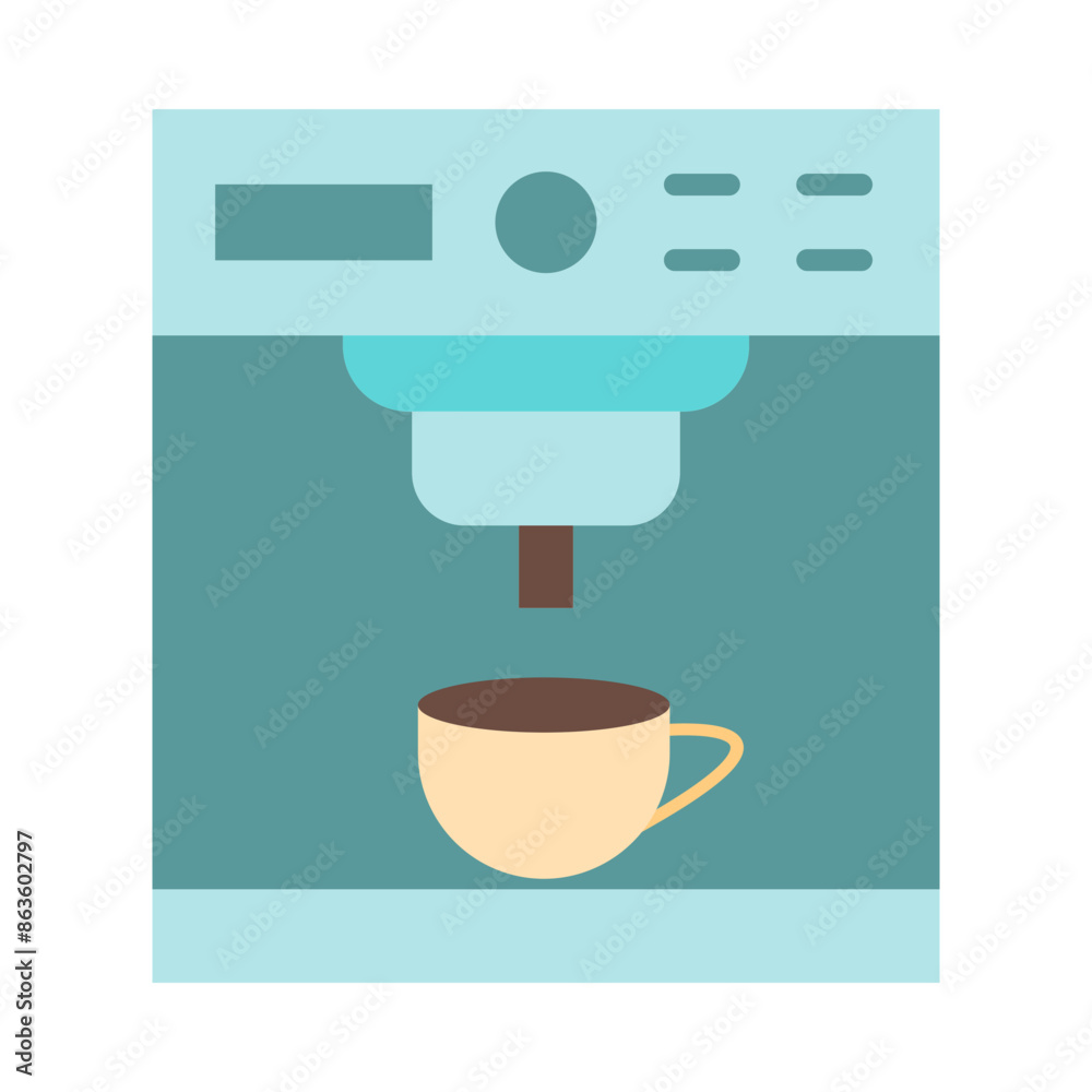 Coffee Maker Flat Icon Design