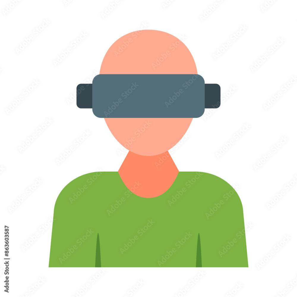Virtual Reality Flat Icon Design Virtual Reality Flat Icon Design